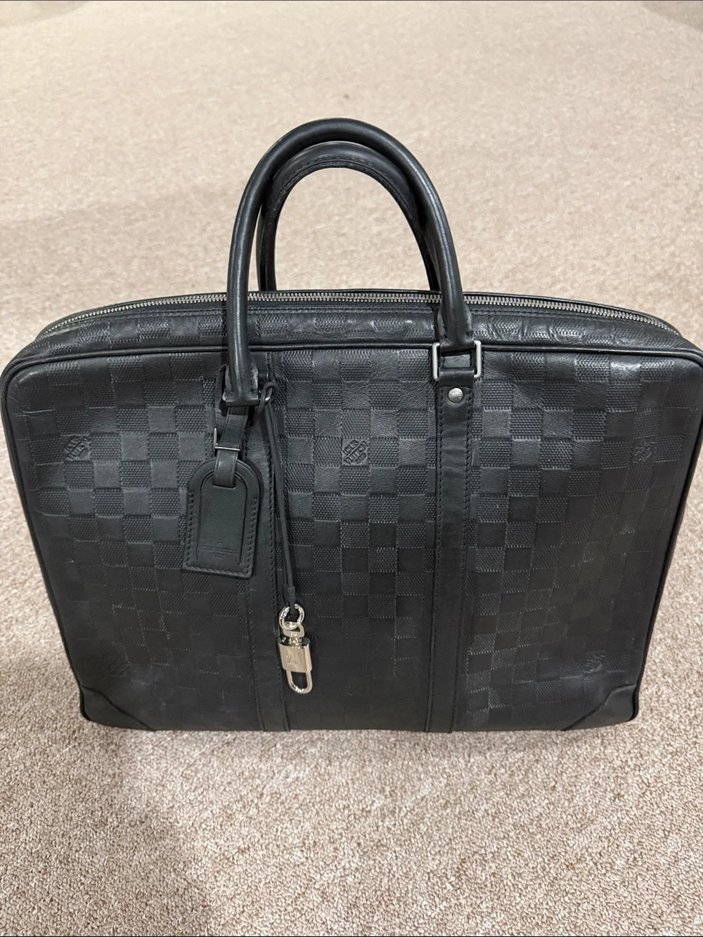 Louis Vuitton Pre-Owned Porte-Documents Voyage Briefcase Damier Infini LeatherPM